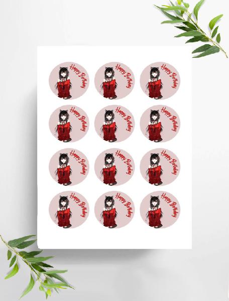 Anime Manga  Muffinaufleger, Ø ca. 6 cm, 0864x